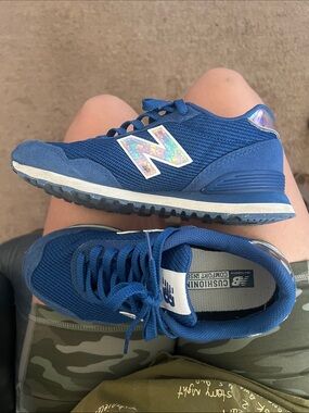 New Balance Royal Blue Mesh Sneakers with Iridescent N